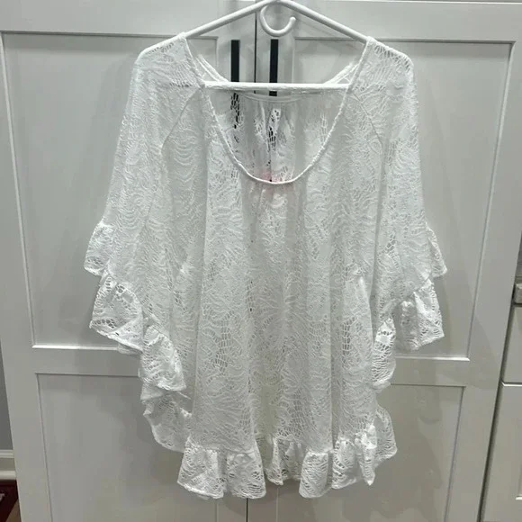 Lilly Pulitzer Atley Ruffle Resort White Swim Cover Up size XXS/XS - Picture 6 of 13
